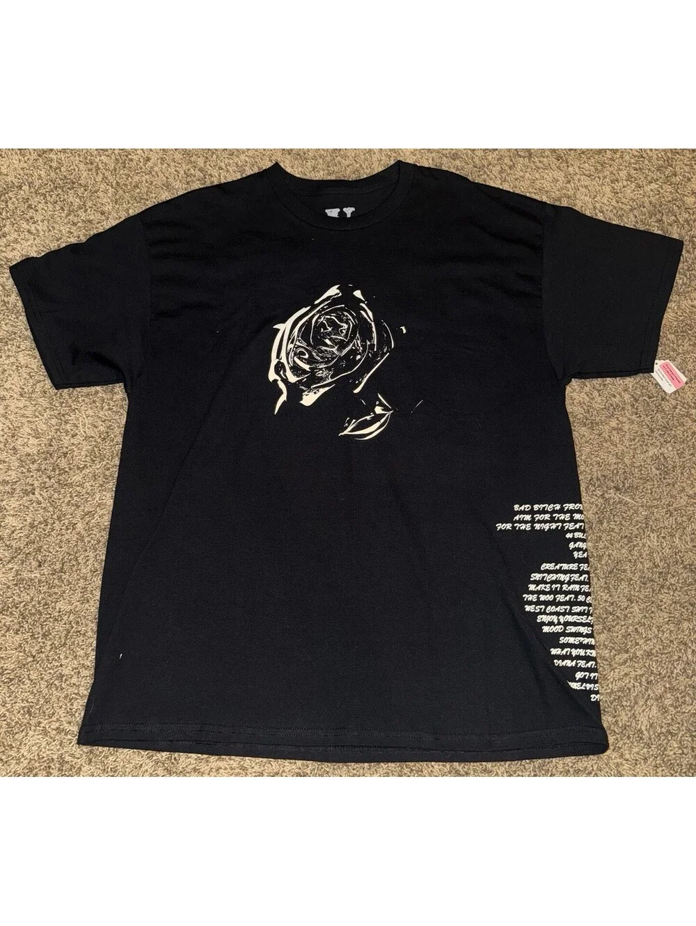 NEW! Vlone x Pop Smoke Tracklist Tee SS20 Men's Size XL NWOT